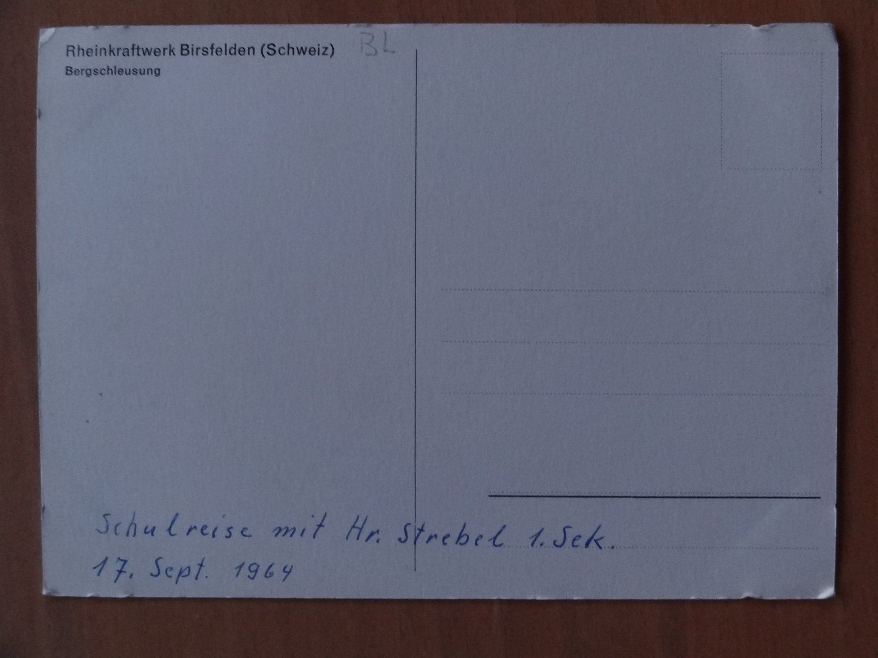 Cartoline postali: Birsfelden - Rheinkraftwerk - 1964 – Usato da St Léonard venduto da Riglin 1