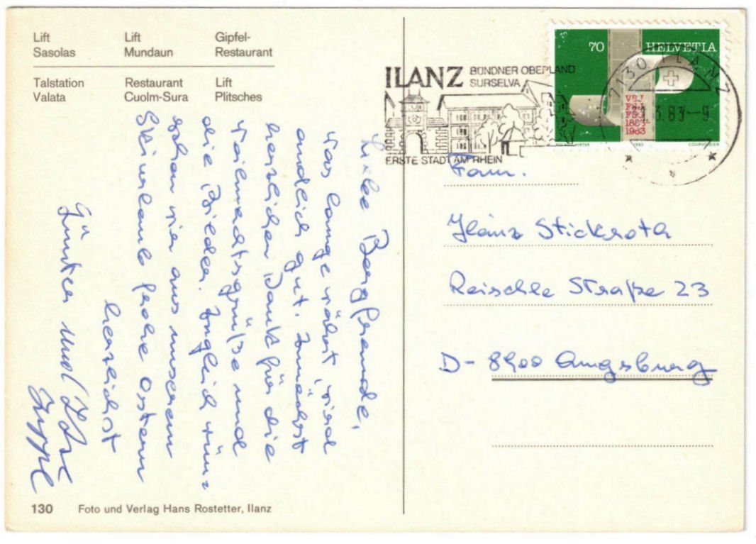 Cartoline postali: Obersaxen - 6 Bild AK – Usato da Binningen venduto da Mountainrider 1