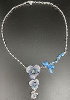 Guess Collier mit blau-silbrigen Blümchen, gekauft bei Manor