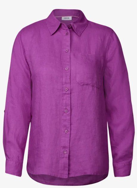 Cecil Camicette: Cecil Leinen Pulli Bluse Hemdbluse XXL Leinen 44 46 Violett – Nuovo e nell'imballaggio originale da Suhr venduto da OhLola 3