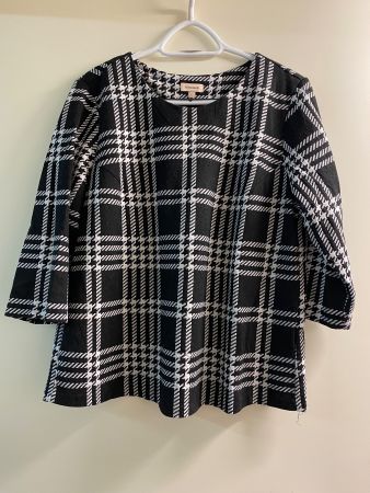 Kate Storm Pulli, Grösse L, Schwarz/Weiss Kariert Top!
