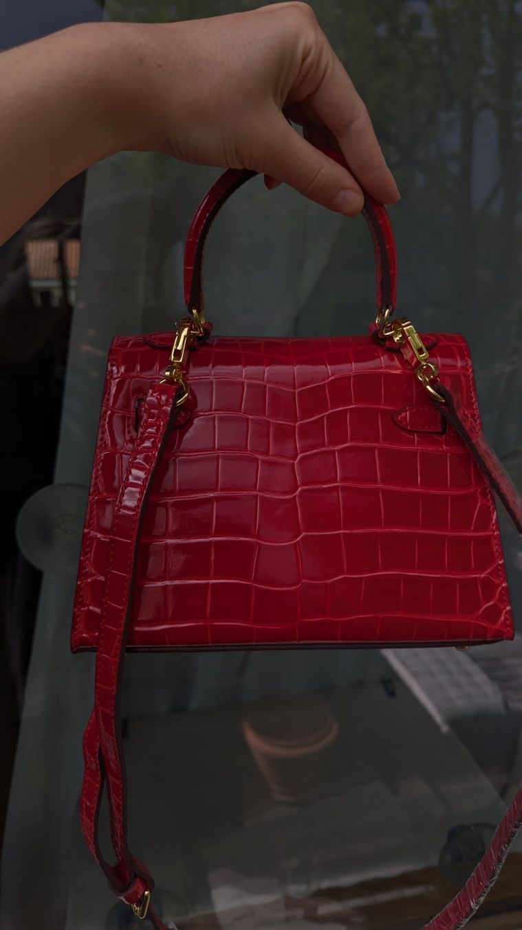 Borse da donna: Wunderschöne Tasche Crocomuster in Kelly Optik – Nuovo (secondo la descrizione) da Zürich venduto da oschance 5