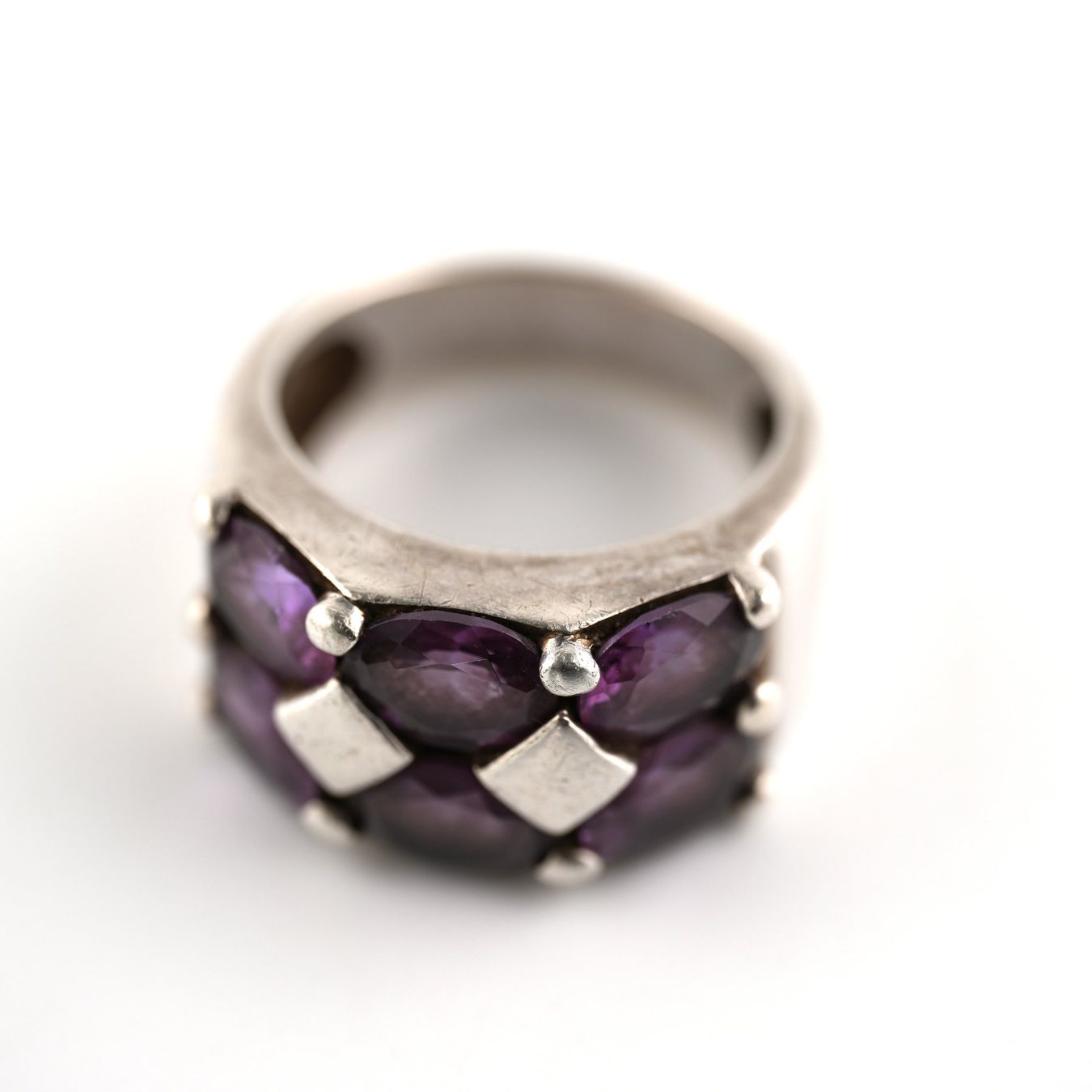 Anelli: Silberring mit violetten Steinen – Usato da Basel venduto da Edelmetallhaus24 4