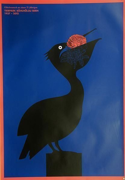 Foto & Immagini: Claude Kuhn, Pelikan mit Rose – Nuovo (secondo la descrizione) da Bern venduto da Vintage-Art-Poster