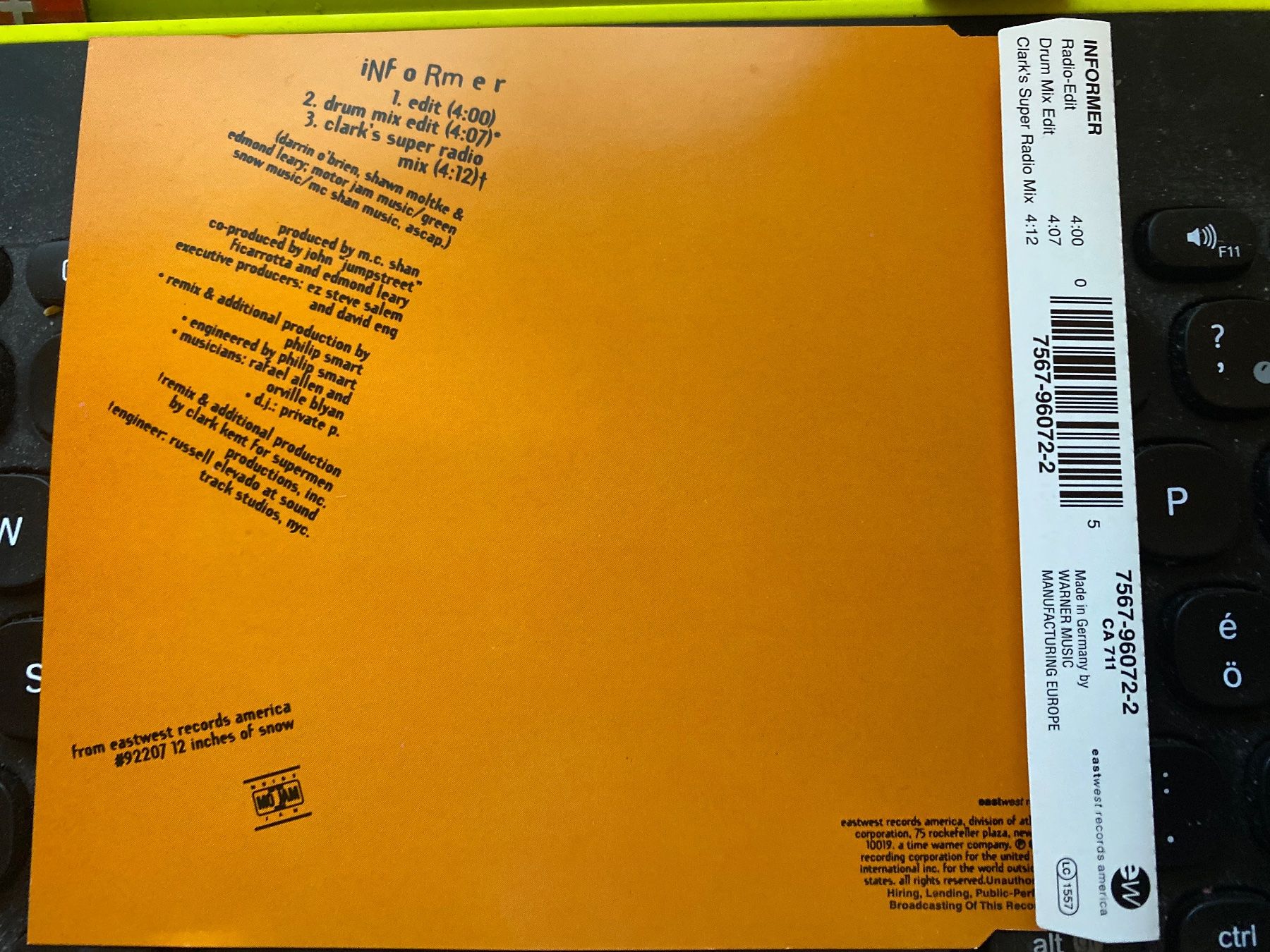 CDs: CD Single Snow - Informer - Bon état – Gebraucht aus Le Brassus von cinema13 1