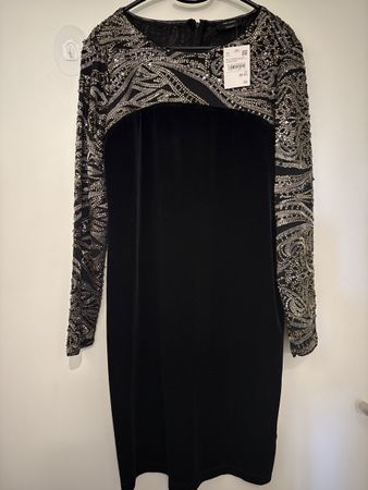 Elegantes Samtkleid mit Pailletten Gr. 42 Partykleid 🥳🤩