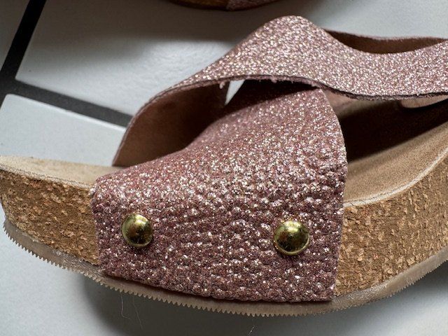 Scarpe da donna: Leder Pantolette rosa glitzer – Usato da Winterthur venduto da juve1972 3