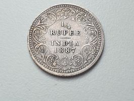 🇮🇳  India 1/4 Rupee 1887 Victoria VF+