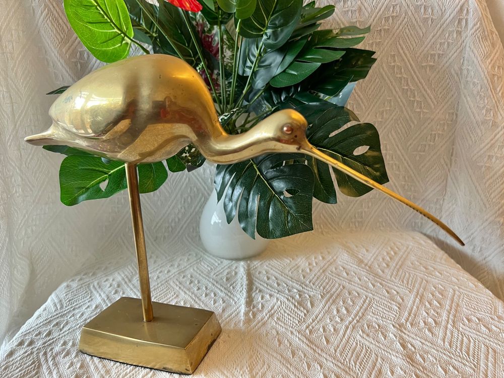 Fauhapyway Goldene Vogel-Figuren Aus Messing - Vintage Elster Statuen Für Deko