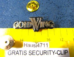 GOLDWING MOTORAD PIN GEPRÄGT GOLDIG MIT SECURITY-CLIP