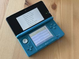 Nintendo 3DS Aqua Blue / Türkis + Zelda Ocarina of Time 3D
