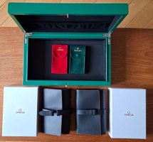 Grosse hochwertige Box von Beco - und zwei Omega-Lederetuis