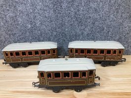 3er Set DC Germany Spur 0 Personenwagen braun 1./2. Klasse
