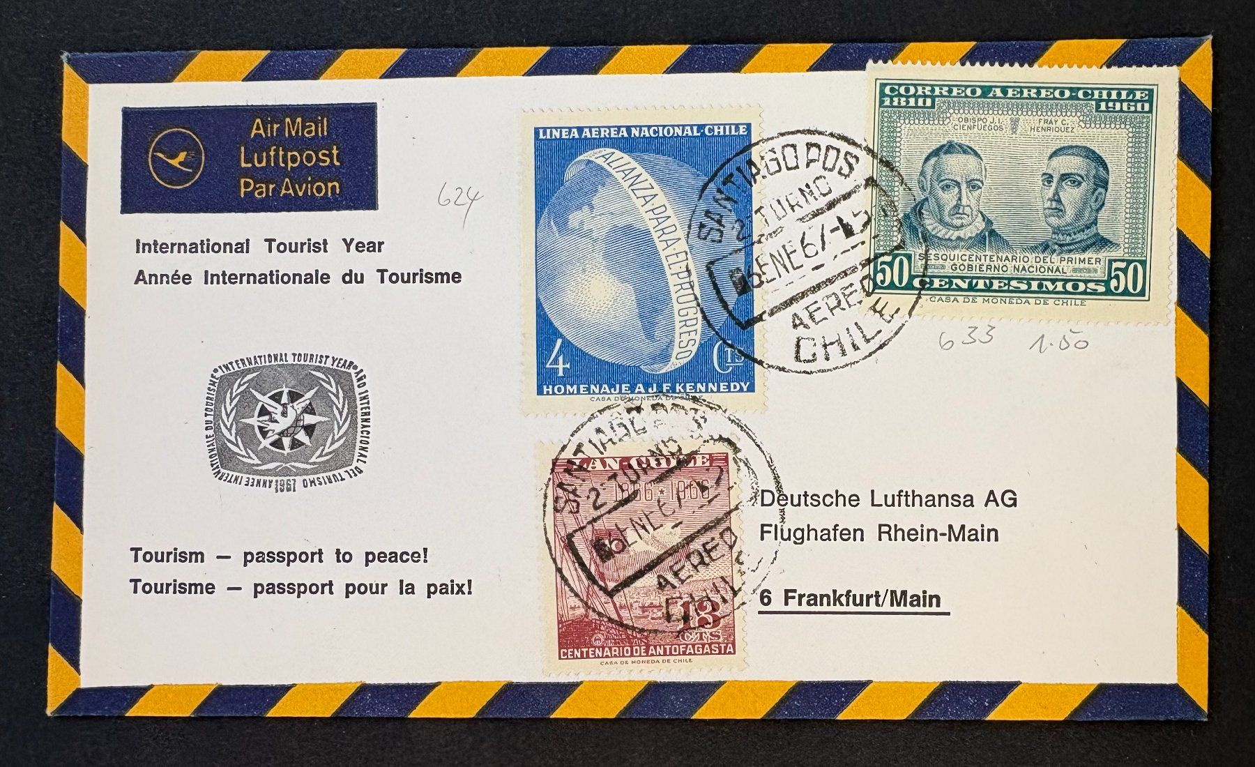 Alle Briefmarken: LUFTHANSA INTERNATIONAL TOURIST YEAR – Gebraucht aus Ostermundigen von wini63