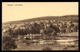 AK Hauptwil, Am Weiher, Ortspartie mit Turmvilla