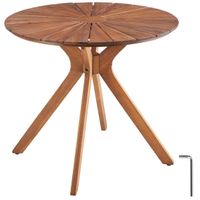 Gartentisch rund wetterfest Akazienholz massiv PELVARA