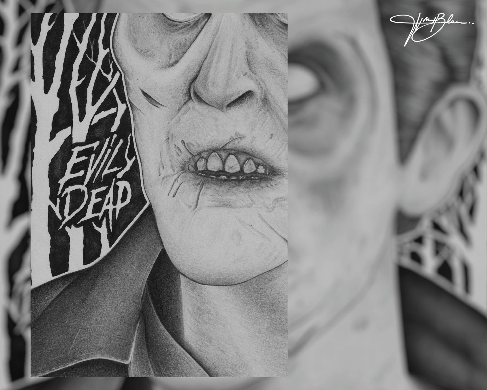 Foto & Immagini: Evil Dead - Ash Williams (Originale Artwork) A4 Gerahmt – Nuovo (secondo la descrizione) da Au SG venduto da Nikolas_B 2