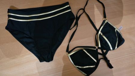 Bikini - Curve 44 - Gold-Schwarz-Look