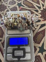 Collier vintage en pierres naturelles  multicolores 90 cm