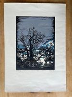 Winterlandschaft 1978, farbiger Linolschnitt 77/100
