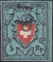 Rayon I (grünlichblau), 15II.f mit seltenem P.P. Kat: 850.-+
