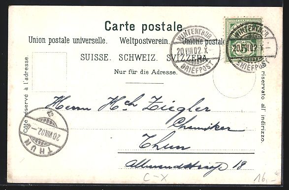 Ansichtskarten: Winterthur, Hotel Walhalla und Blick in  – Gebraucht aus Berlin von bartko-reher 1