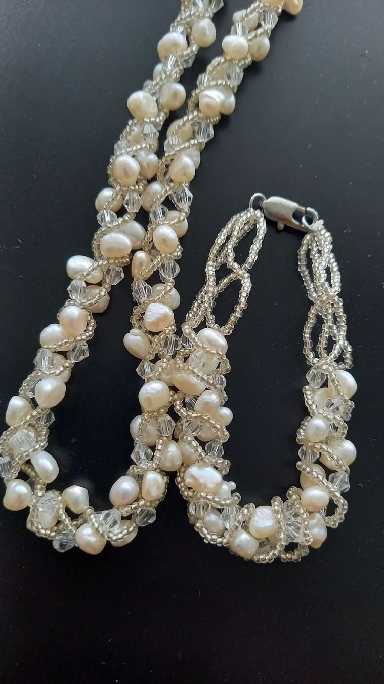 Catenine: Süsswasserperlen Halskette und Armband – Usato da Murten venduto da Cheri23 2
