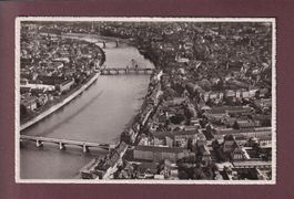 BASEL - Die drei Rheinbrücke - Fliegeraufnahme - 1945