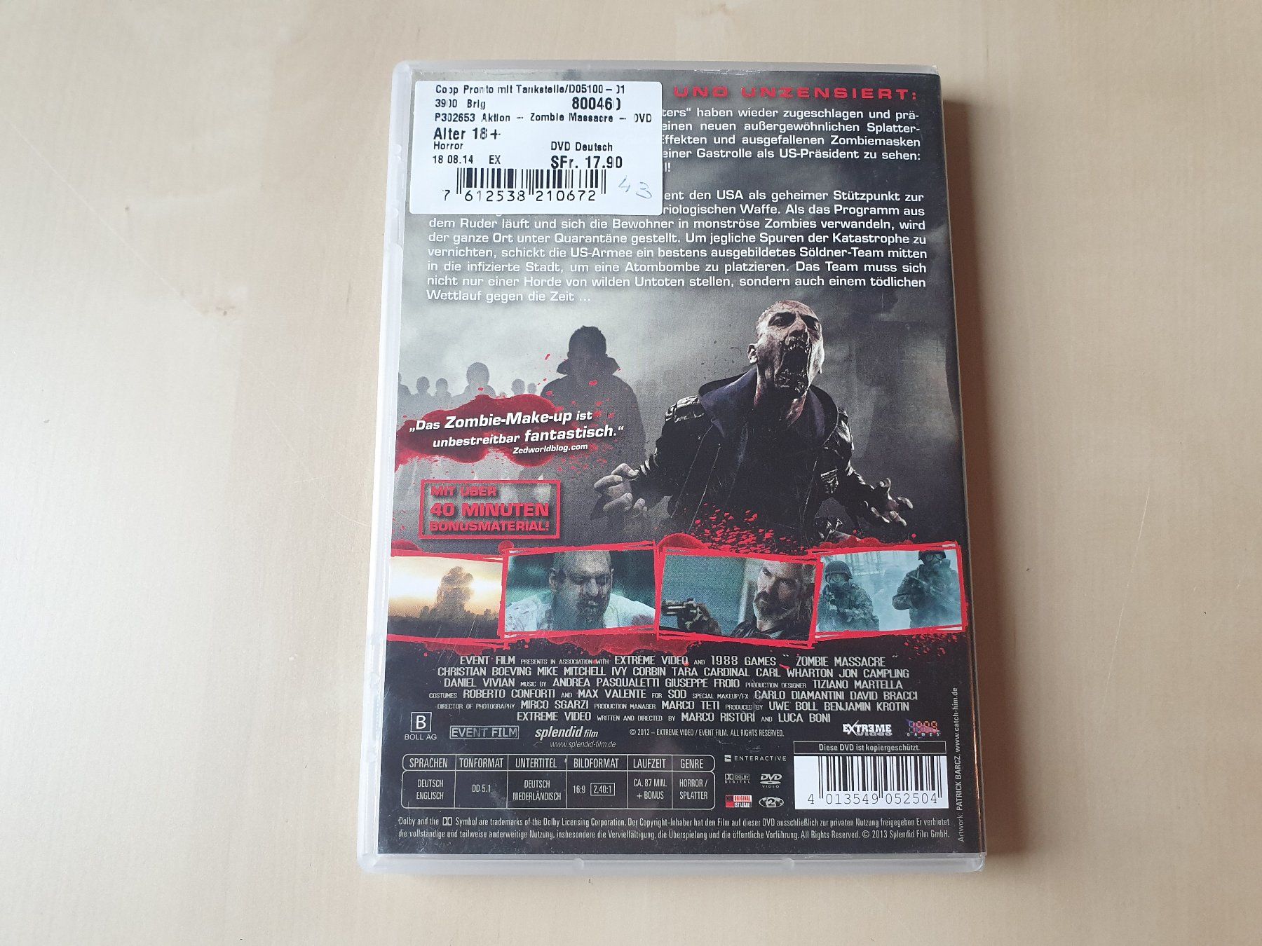 Tutti i DVDs: Zombie Massacre – Usato da Stansstad venduto da collectorsshop 1