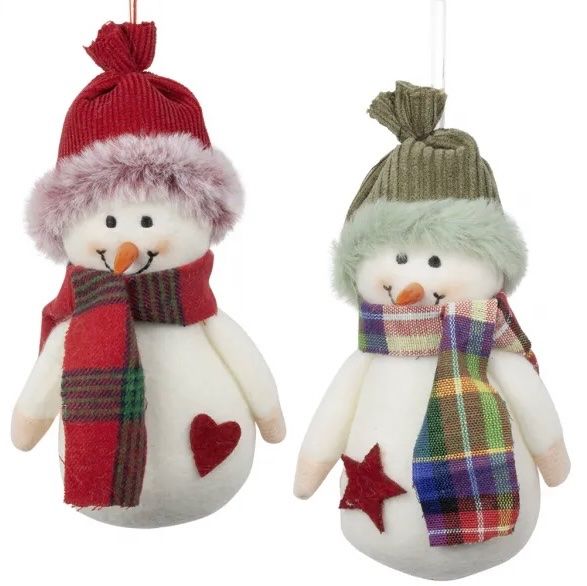 Alle Dekorationen: Baumschmuck Schneemänner  14cm Stoff – Neu und originalverpackt aus Basel von Seifehuesli 1
