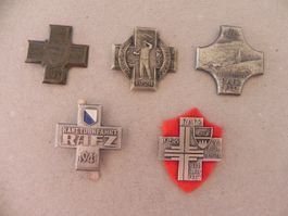 Medaille 5 Sport Abzeichen Brosche Rafz ZH 1921 -1956