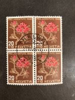 Schweiz 1948 4er-Block PJ 20+10Rp Alpenrose 27.12.48 Thalwil