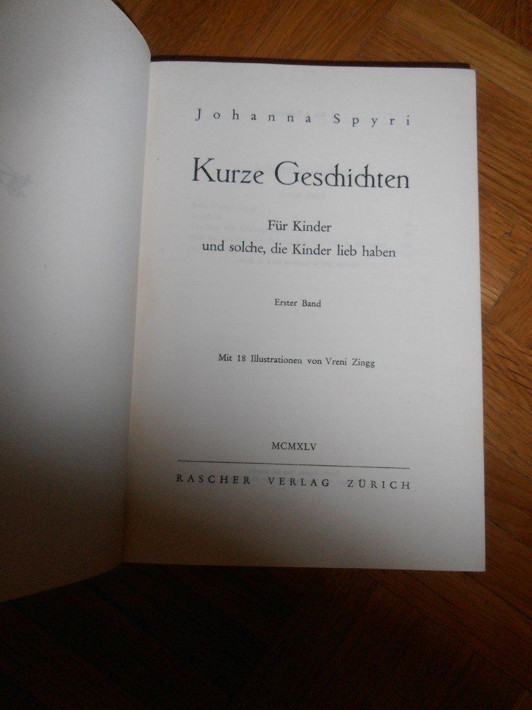 Libri: Johanna Spyri - Kurze Geschichten – Usato da Zürich venduto da rudirentier 1