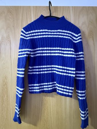 Pullover blau-weiss gestreift M