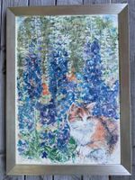 Lithographie (Künstlerabzug) von Fritz Hug - Katze