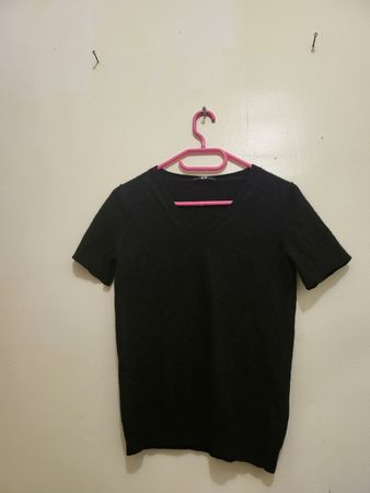Pull en cachemire Uniqlo noir, taille S – manche coupée