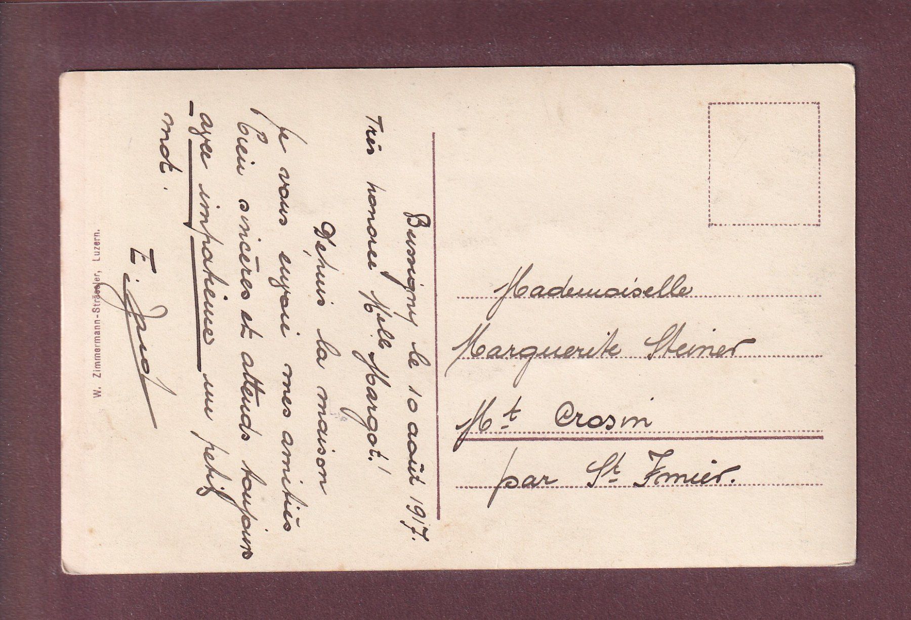 Ansichtskarten: STANSERHORN - Hotel - Titlis - 1917 – Gebraucht aus Pully von nicecards 1