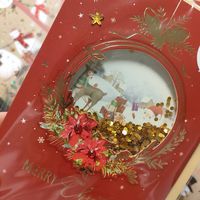 Weihnachtskarte mit Spezialeffekt Kugel und Glitzer