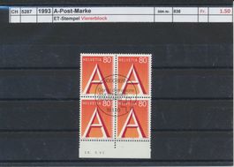 1993 "A - Post-Marke", Viererblock, ET - Stempel