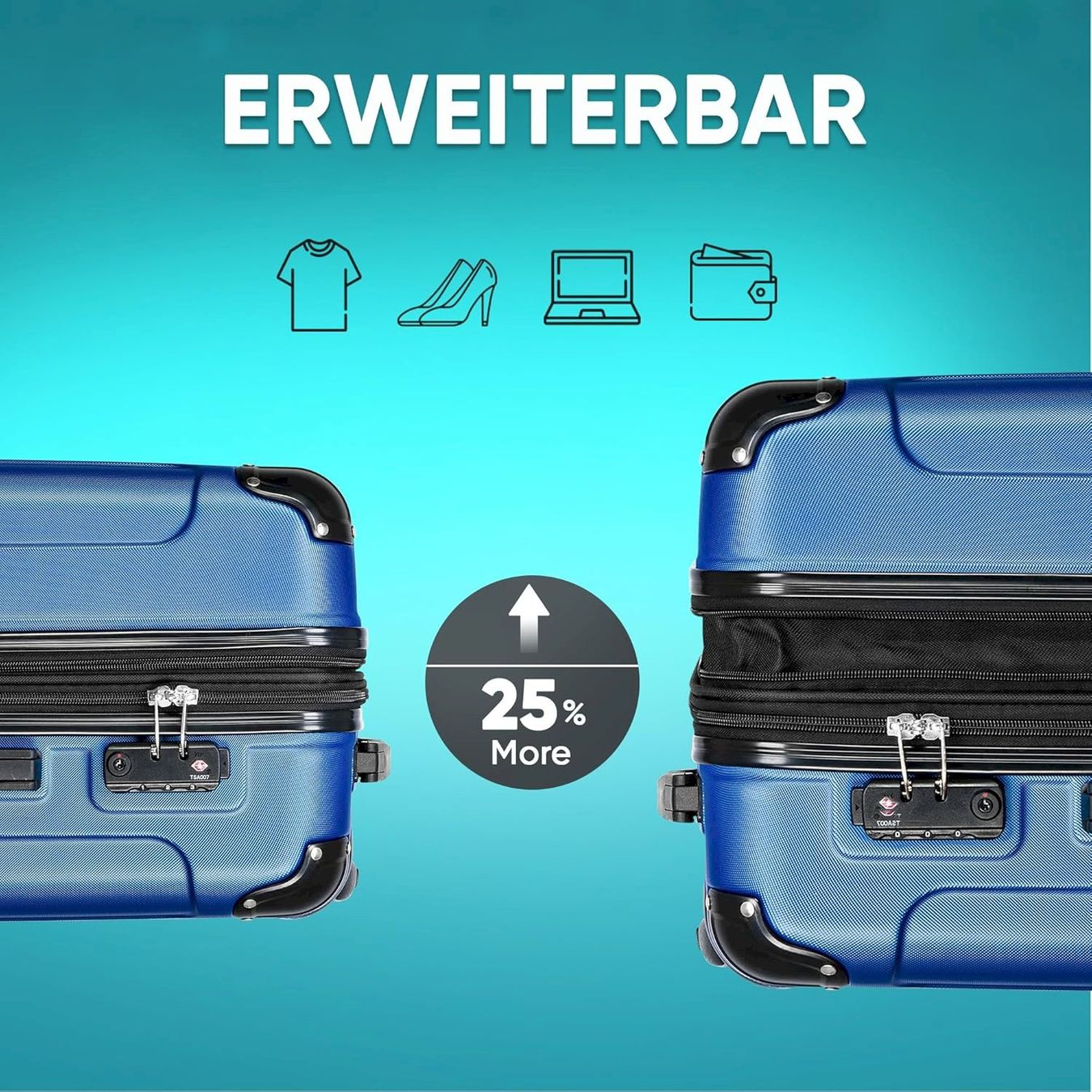 Valigie: Kofferset 3-Teilig SCHWARZ – Nuovo e nell'imballaggio originale da Bottighofen venduto da zaap 5