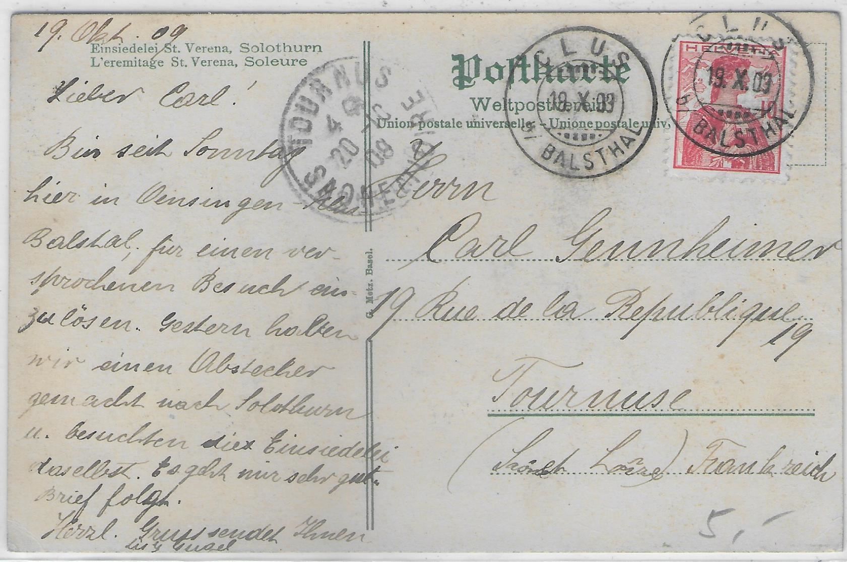 Cartoline postali: Einsiedelei St. Verena bei Solothurn – Usato da Ettingen venduto da Kartenplanet 1