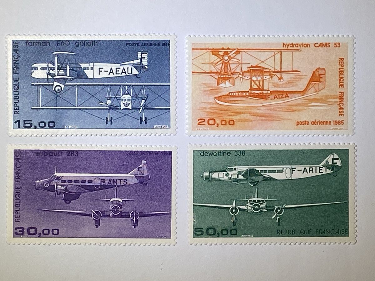 Tutti i francobolli: Frankreich 1985, Flugpost, C56-59 Mint Set** – Usato da Emmenbrücke venduto da Raro-Valioso 1