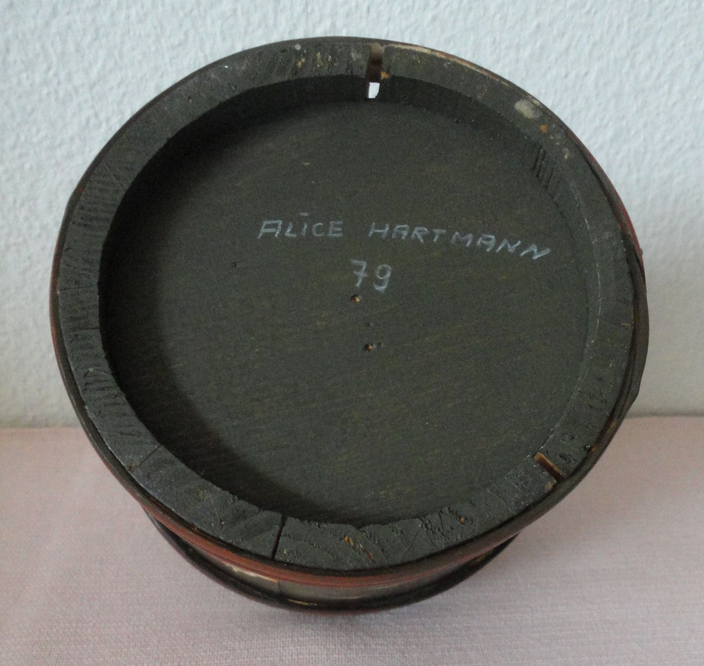 Vasi per fiori: Holz-Bottich handbemalt H = 13cm – Usato da zürich venduto da parts5060 3