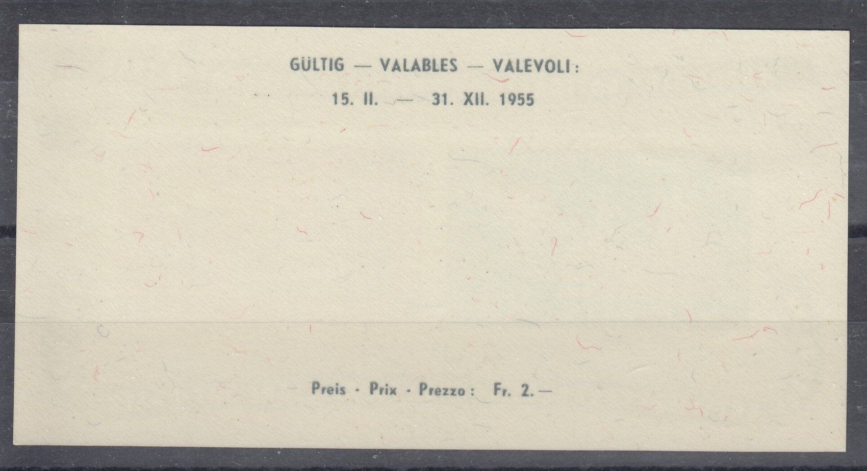 Tutti i francobolli: 1955 Briefmarkenausstellung / Postfrisch ** – Usato da Beringen venduto da Goeppeli 1