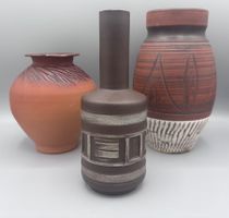 Vintage Studio Keramik Set Frick Askott 3 Vasen Mid Century