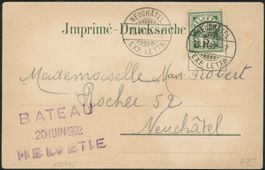 NES Neuchâtel - Schiffspost - Lac de Neuchâtel - Litho
