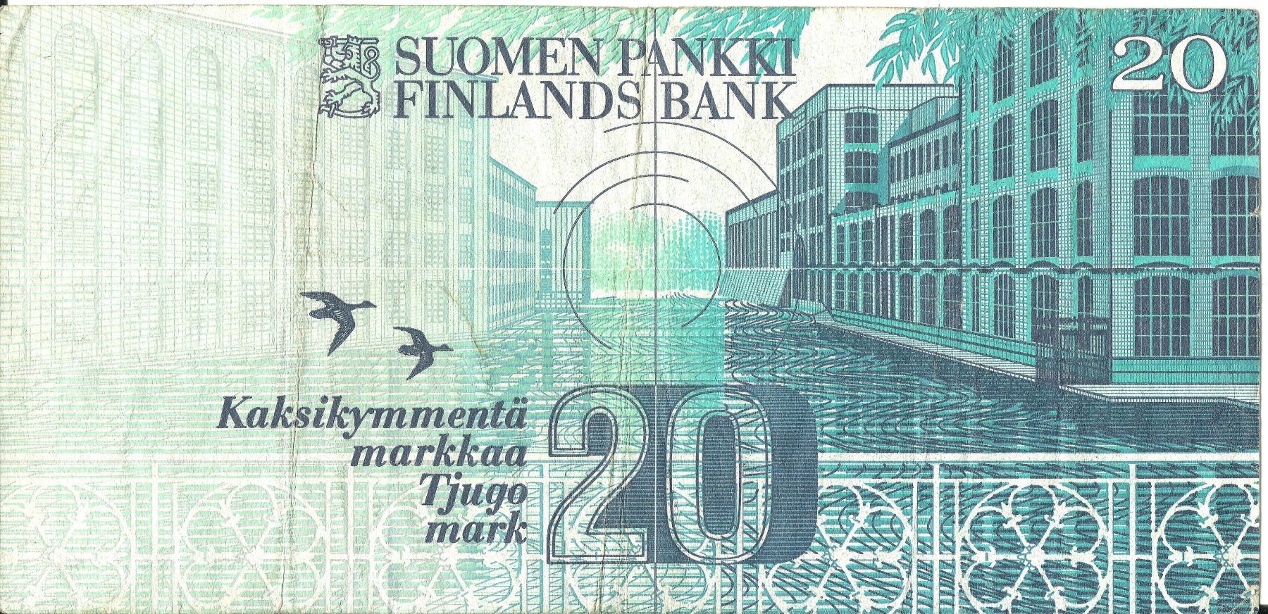 Banconote: 20 Markkaa Banknote Finland 1993 – Usato da Volketswil venduto da IvanBerton1974 1