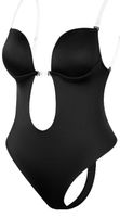 Rückenfreier Body mit transparenten Trägern Grösse 3XL
