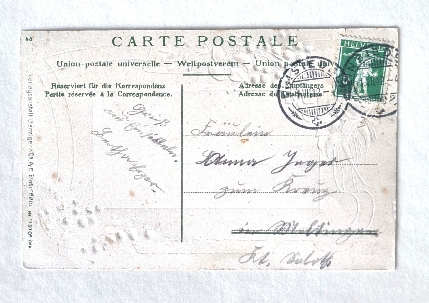 Cartoline postali: Einsiedeln - 1912 – Usato da Rothrist venduto da RROENK 1