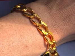 Armband Panzerkette, Goldig-Vintage (19.5cm)